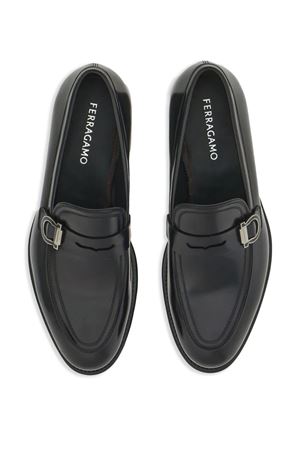 Black calf leather Gancini loafers FERRAGAMO | 0774508NERO