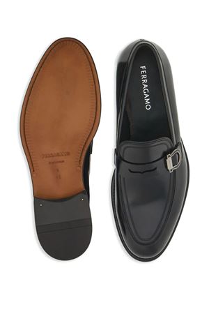 Black calf leather Gancini loafers FERRAGAMO | 0774508NERO