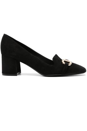 Black suede Gancini pumps FERRAGAMO | 0775080NERO