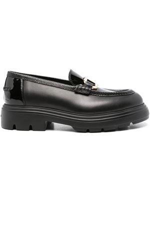 Black calf leather Gancini loafers FERRAGAMO | 0775103NERO