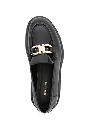 Black calf leather Gancini loafers FERRAGAMO | 0775103NERO