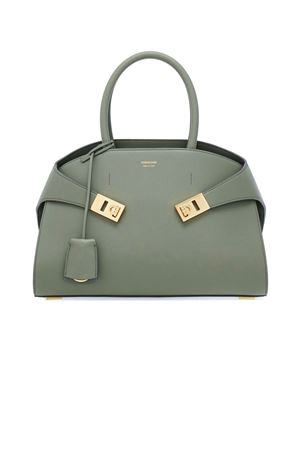 Ash grey small Hug leather tote bag FERRAGAMO | 0775279GREY