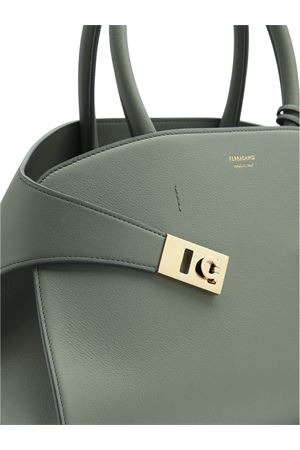 Ash grey small Hug leather tote bag FERRAGAMO | 0775279GREY