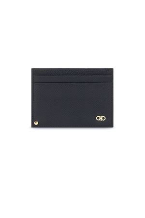 Black calf leather Gancini card holder FERRAGAMO | 0775660NERO