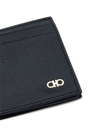 Black calf leather Gancini card holder FERRAGAMO | 0775660NERO