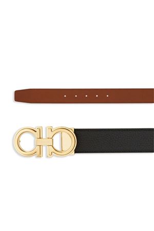 Black calf leather Reversible belt FERRAGAMO | 0776650NERONEWCOGNAC