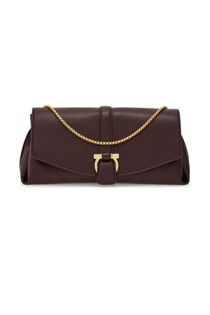 Borsa a spalla in pelle bordeaux (M) FERRAGAMO | 0777232OXBLOOD