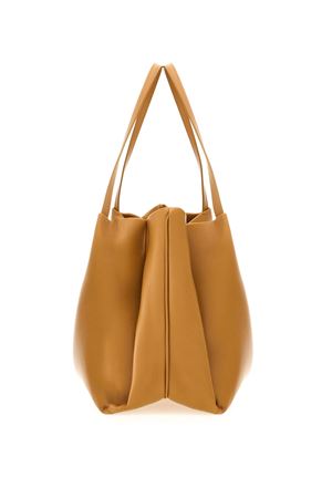 Burnt ocher semi-gloss calfskin leather Tote bag (M) FERRAGAMO | 0777337OCRA