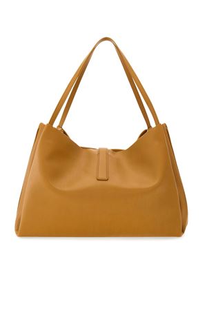 Burnt ocher semi-gloss calfskin leather Tote bag (M) FERRAGAMO | 0777337OCRA