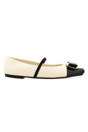 New Vara plate bicolor ballet flat FERRAGAMO | 0777437NERO