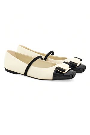 New Vara plate bicolor ballet flat FERRAGAMO | 0777437NERO