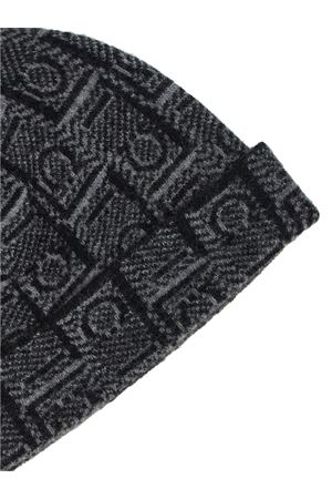 Black and Anthracite Monogram beanie FERRAGAMO | 0778199BLACKANTRACITE