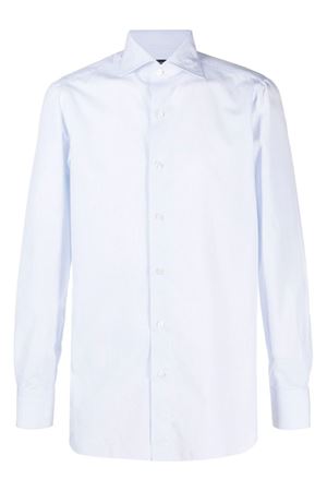 White and light blue cotton shirt FINAMORE | C011201