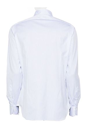 White and sky bluecotton striped shirt FINAMORE | C056101