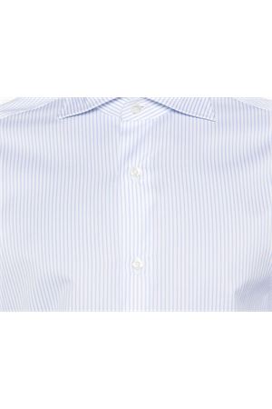 White and sky bluecotton striped shirt FINAMORE | C056101