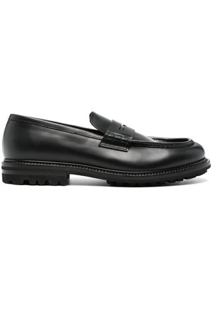 Black calf leather loafers HENDERSON | 83409P0NERO