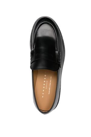 Black calf leather loafers HENDERSON | 83409P0NERO