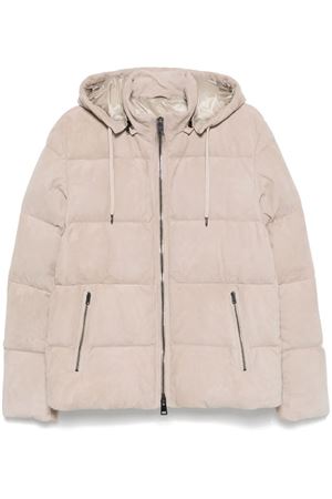 Light beige suede puffer jacket HERNO | PL000128U181361985