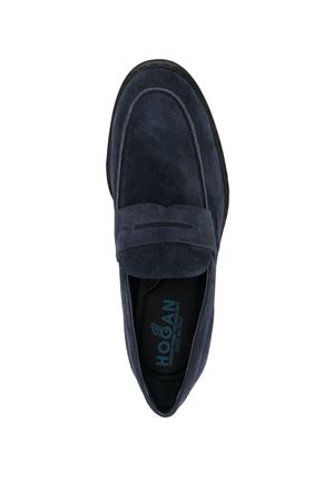 mocassino in pelle blu HOGAN | HXM5760DU50HG0U828