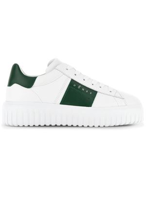 white leather H-stripes sneakers HOGAN | HXM6450FK50Q444374