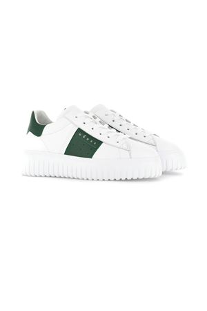 white leather H-stripes sneakers HOGAN | HXM6450FK50Q444374