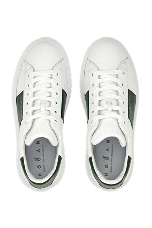 white leather H-stripes sneakers HOGAN | HXM6450FK50Q444374