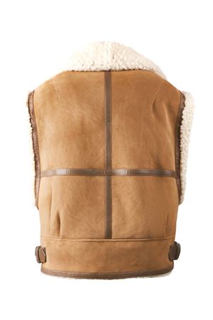 Brown sleeveless shearling biker HOGAN | KJW1049026PWNOS002