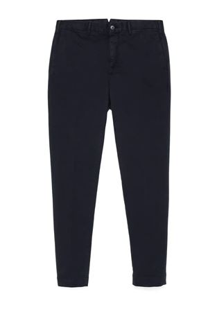 Pantaloni affusolati in misto cotone blu notte INCOTEX | 1W08514290C821