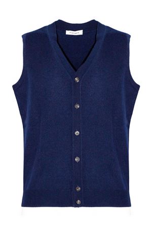 Gilet in misto lana e cashmere blu KANGRA | 90010700692