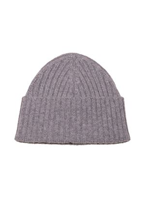 Grey Cashmere Ribbed Hat KANGRA | 92082500012