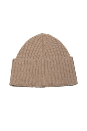 Beige Cashmere Ribbed Hat KANGRA | 92082500058