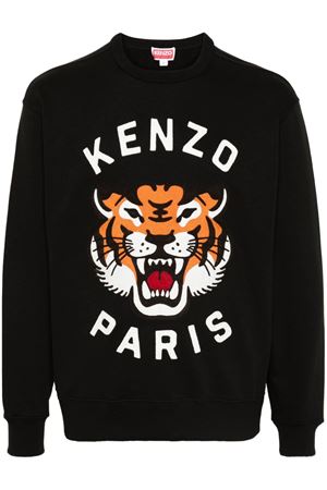 Black cotton Lucky Tiger sweatshirt KENZO | FE68SW1064MF99J