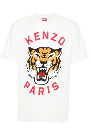 T-shirt Lucky Tiger bianco KENZO | FE68TS0094SG02