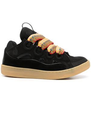 Sneakers chunky in pelle scamosciata nera LANVIN | FMSKRK11DRA210