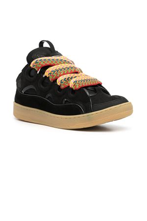 Sneakers chunky in pelle scamosciata nera LANVIN | FMSKRK11DRA210