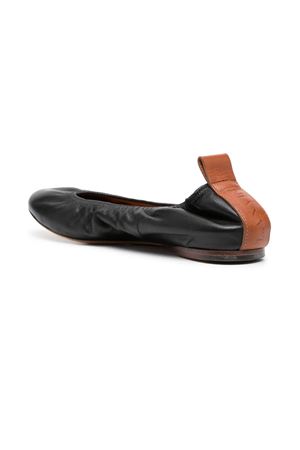 Black calf leather ballerina shoes LANVIN | FWBAMB02NAPA10