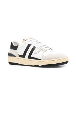 White Leather and Mesh Clay Low Top Sneakers LANVIN | FWSKDK00NAS10010