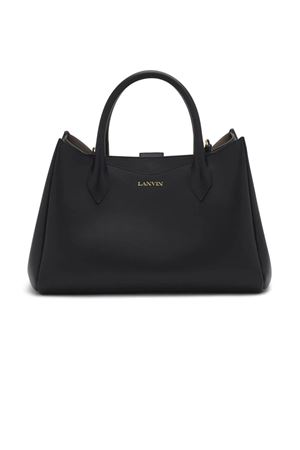 Black calf leather tote bag LANVIN | LWBGSC01PIGR10