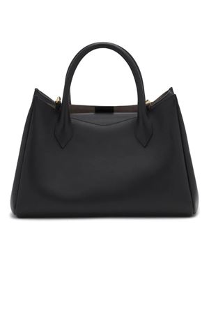 Black calf leather tote bag LANVIN | LWBGSC01PIGR10