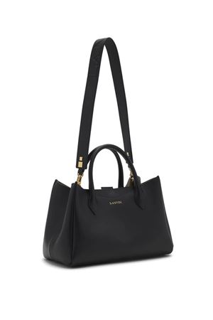 Black calf leather tote bag LANVIN | LWBGSC01PIGR10