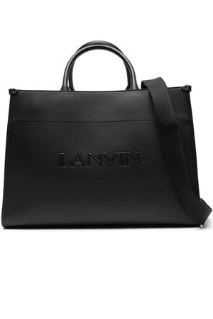 Black calf leather tote bag LANVIN | LWBGTC00CALFH2310