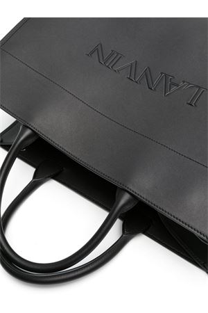 Black calf leather tote bag LANVIN | LWBGTC00CALFH2310