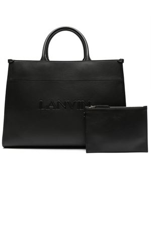 Black calf leather tote bag LANVIN | LWBGTC00CALFH2310