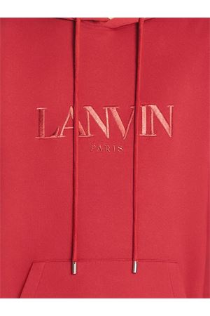 Felpa con cappuccio in cotone rosso LANVIN | RMHO0009J210392