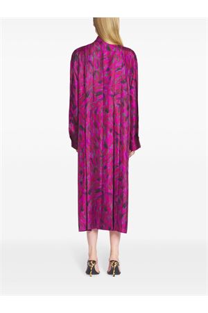 Fuchsia printed pleated dress LANVIN | RWDR0049599259