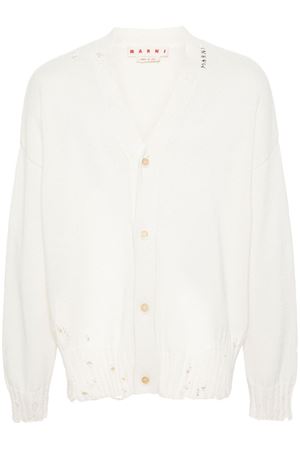 Off-white cotton cardigan MARNI | CDMG0136Q0UFC65200W01