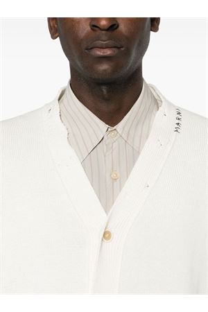 Off-white cotton cardigan MARNI | CDMG0136Q0UFC65200W01