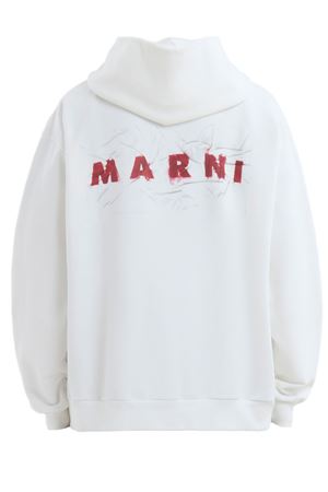 White cotton hoodie MARNI | FUMU0067POUSCW96LOW02