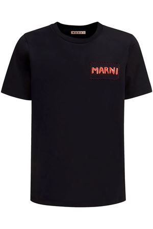 Black cotton T-shirt MARNI | HUMU0198X0UTC01700N99