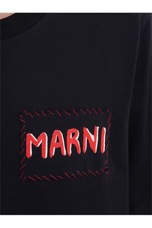 Black cotton T-shirt MARNI | HUMU0198X0UTC01700N99